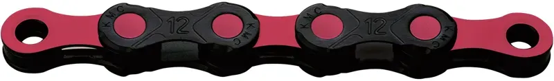 KMC X12 DLC Waxed Chain 126 Links In Black/Pink