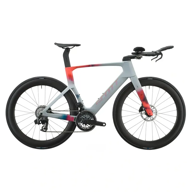 Scott Foil RC TRI Road Bike in Narwal Grey/Gloaming Orange