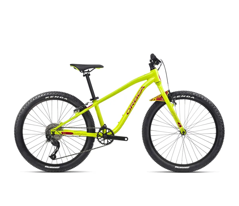 Orbea Mx 24 Team Youth Bike in Lime Green/Watermelon Red 