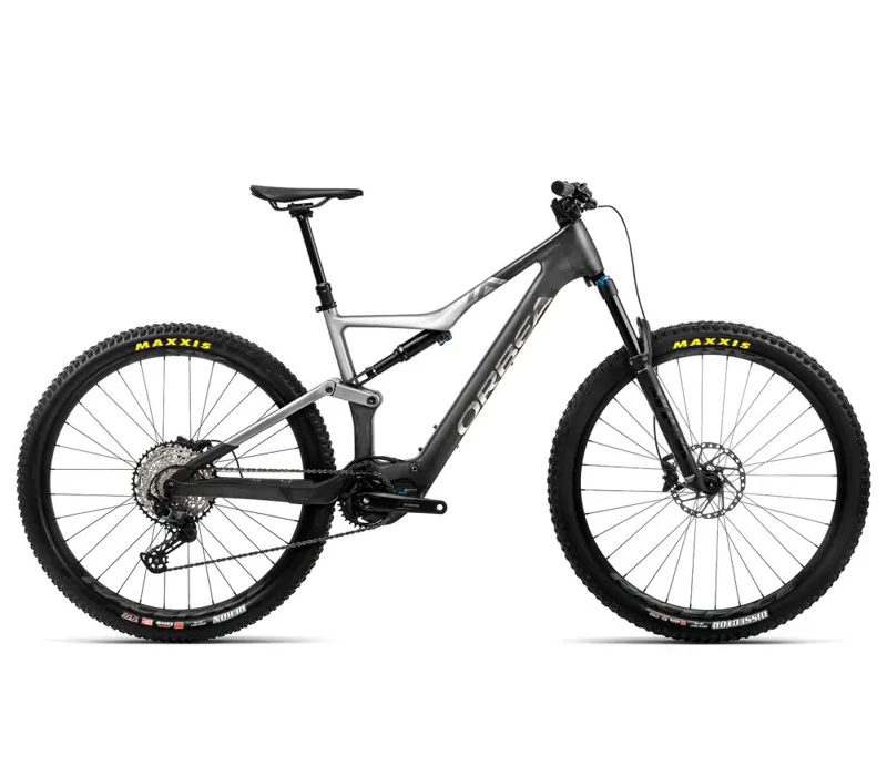 Orbea Rise M20 Mountain Bike in Carbon Raw/Shark Grey Matt