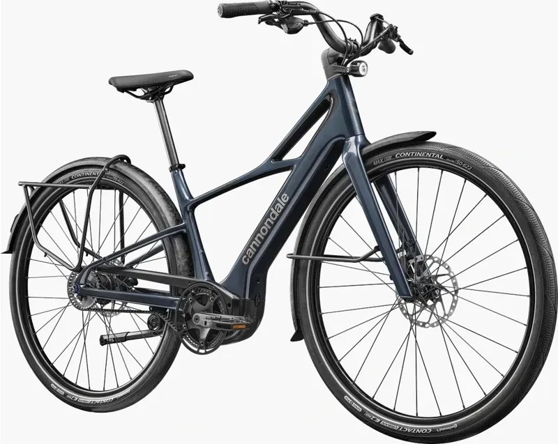 Cannondale FlyingV 2 E-Hybrid Bike In Tungsten Blue-1