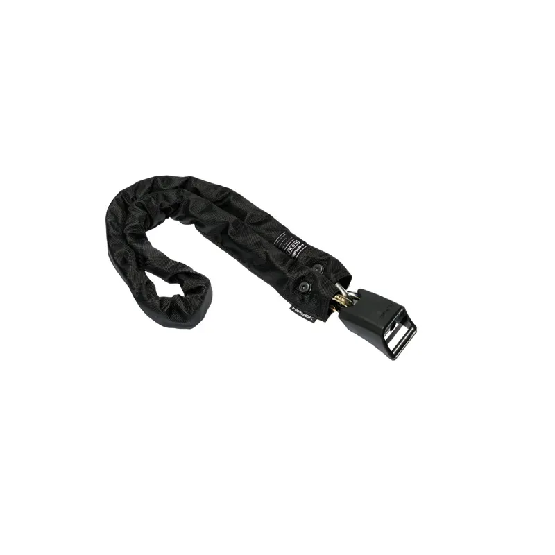 Hiplok Homie Silver 8mmx120cm Chain Lock w/Hook in Black