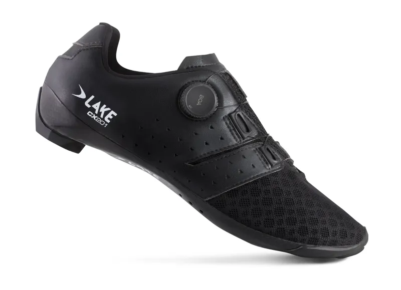 Lake CX201 BLACK/WHITE Clarino Road Shoe-1
