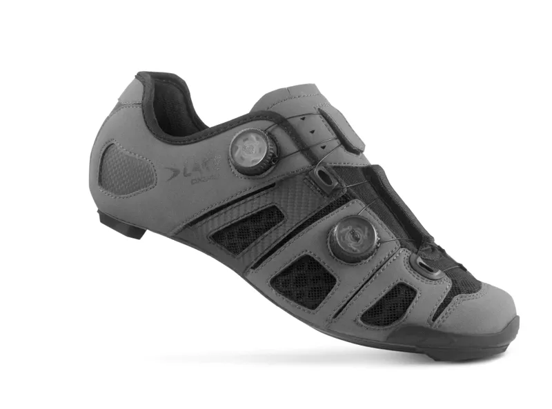 Lake CX242 MATTE GREY/BLACK Clarino CFC Carbon Road Shoe