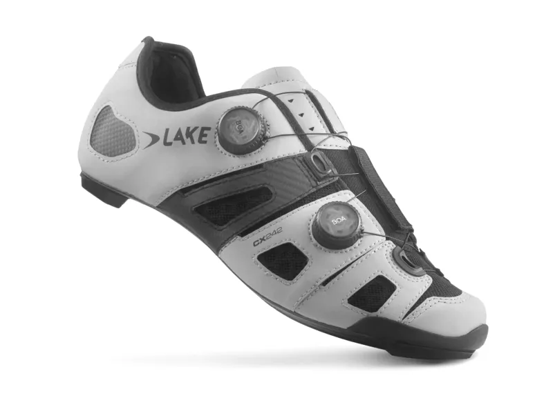 Lake CX242 REFLECTIVE SILVER/BLACK CFC Carbon Road Shoe