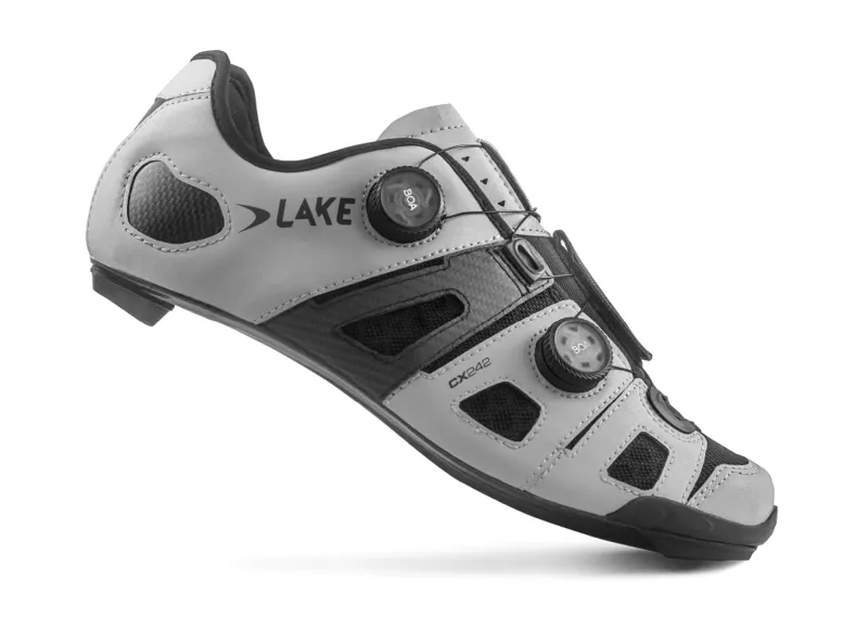 Lake CX242 REFLECTIVE SILVER/BLACK CFC Carbon Road Shoe-1
