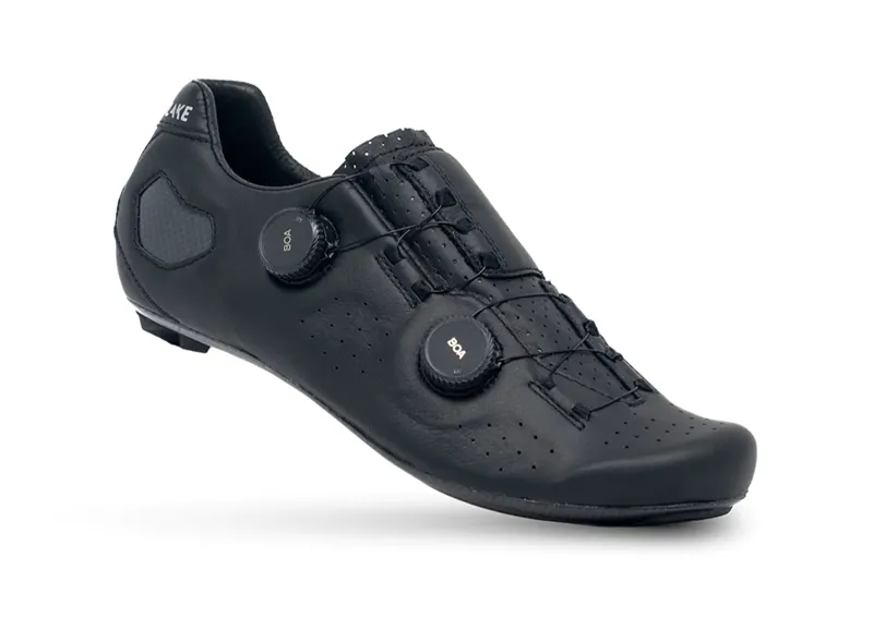 Lake CX403 BLACK/SILVER Leather CFC Carbon Womens Road Shoe