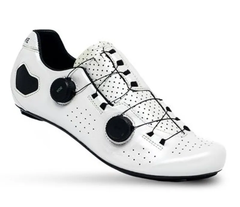 Lake CX333 WHITE/BLACK Leather CFC Carbon Road Shoe