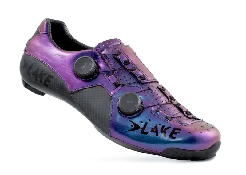 Lake CX403 CHAMELEON BLUE/BLACK Leather CFC Carbon Womens Road Shoe