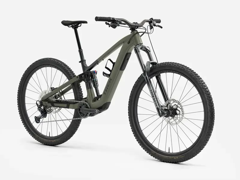 Trek Fuel+ EX 5 Gen 2 E-Mountain Bike In Matte Olive Grey/Trek Black-1