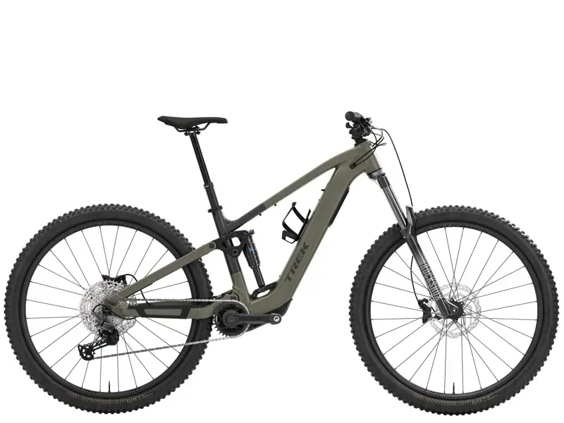 Trek Fuel+ EX 5 Gen 2 E-Mountain Bike In Matte Olive Grey/Trek Black