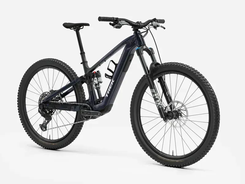 Trek Fuel+ EX 8 Gen 2 E-Mountain Bike in Trek Black/Purple Flip Splatter-1