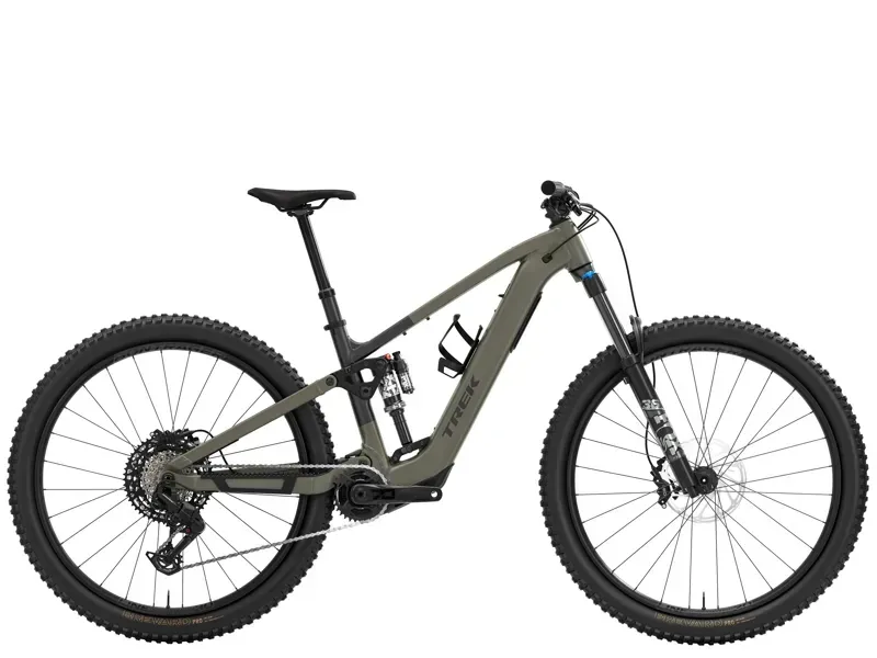 Trek Fuel+ EX 8 Gen 2 E-Mountain Bike in Matte Olive Grey/Trek Black