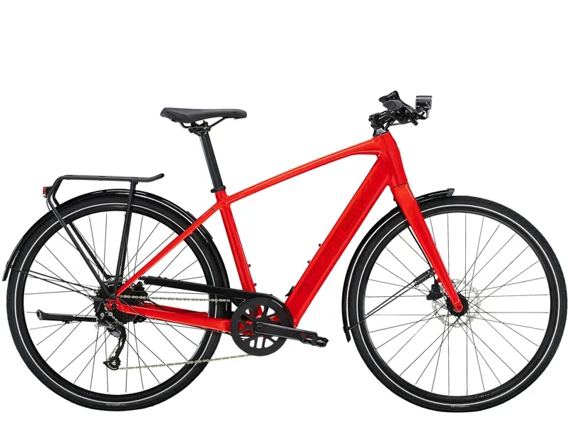 Trek Fx+ 2 Electric Hybrid Bike in Viper Red