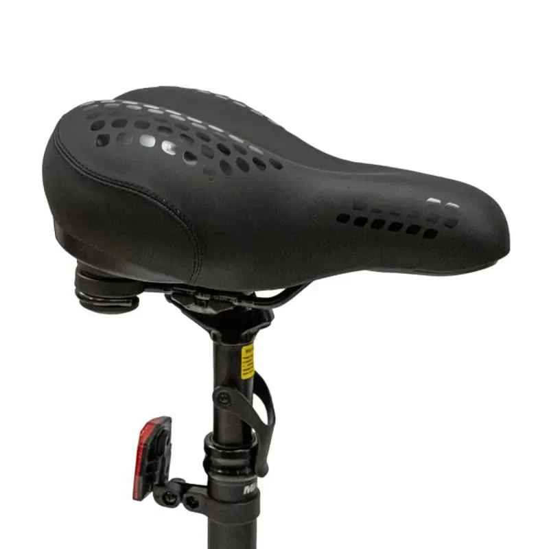 MiRider Upgrade Comfort Gel Saddle With Rear Light In Black 