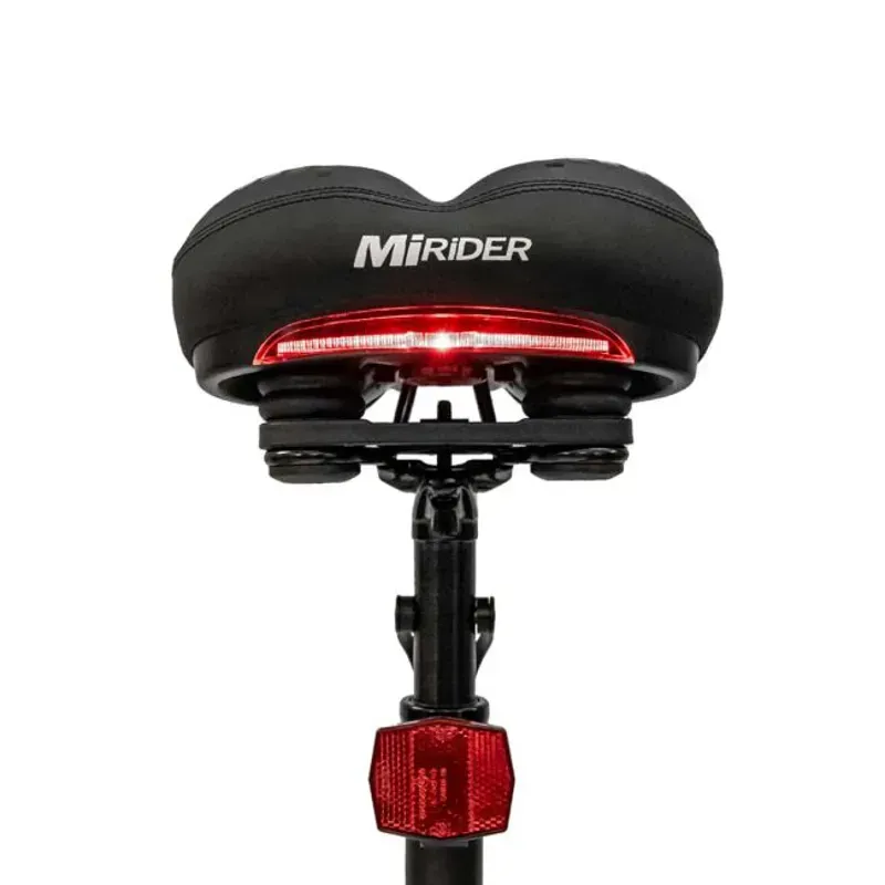 MiRider Upgrade Comfort Gel Saddle With Rear Light In Black -1