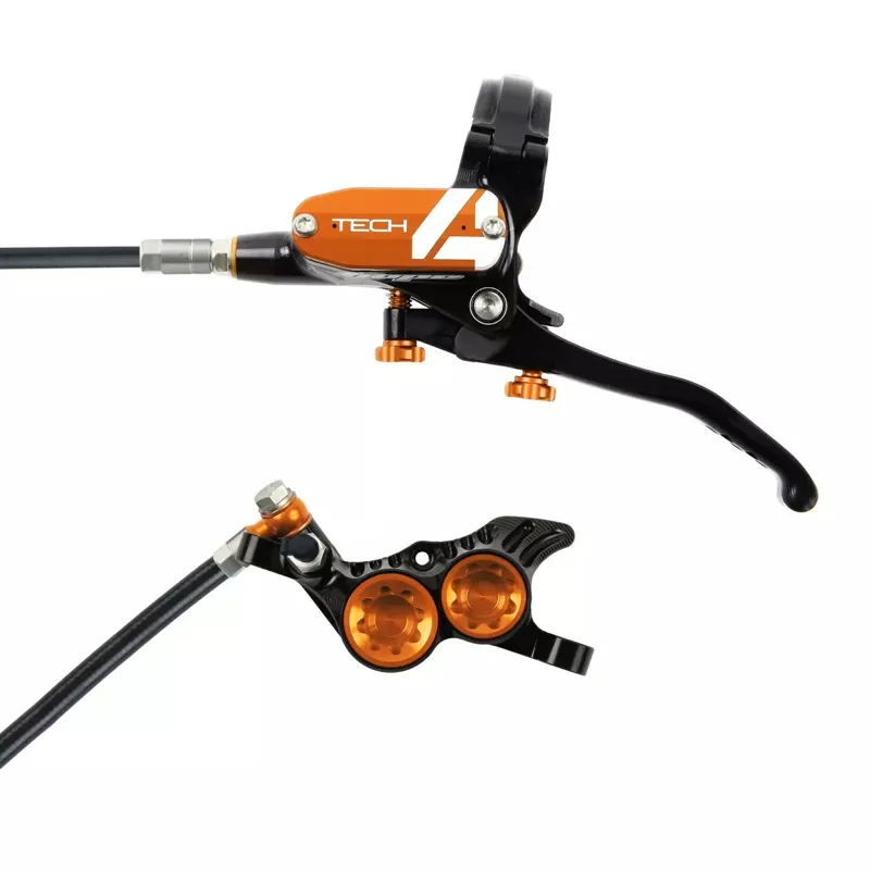 HOPE Tech 4 V4 - No Rotor - Black/Orange -