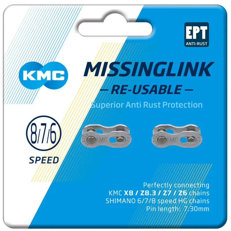 KMC MissingLink 8 Speed Chain Links in Silver