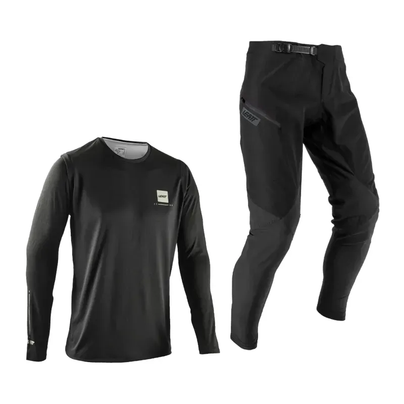 Leatt Junior/Mini Gravity 1.0 MTB Ride Kit in Ghost Black