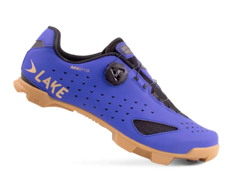 Lake MX219 BLUE/GOLD Clarino Carbon Mountain/Trail Shoe-1