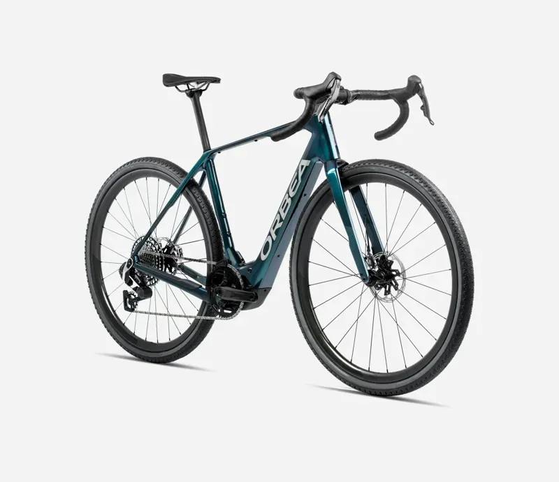 Orbea Denna M31e E-Road Bike In Escape Green Gloss/Foggy Matt-1