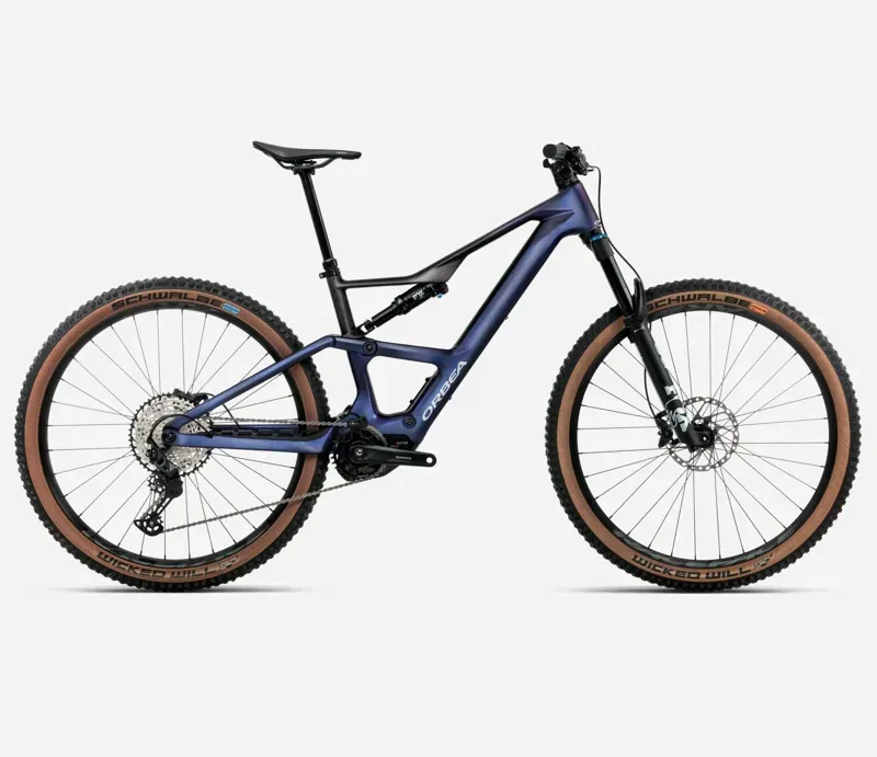 Orbea Rise SL M20 630W E-MTB In Tanzanite Carbon View/Carbon Raw Matt
