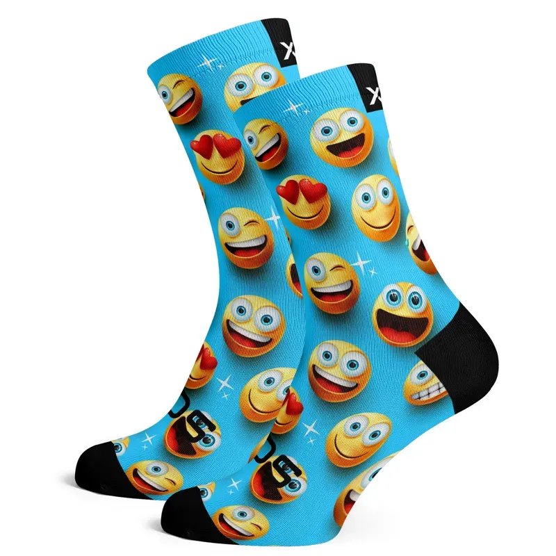 Sox Footwear Emoji Premium Crew Socks BLUE/YELLOW