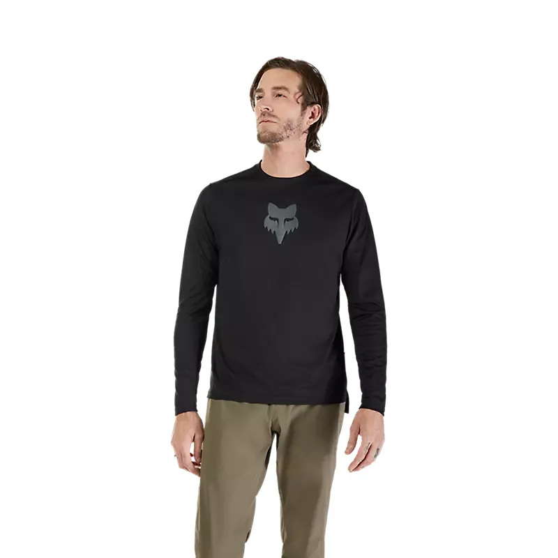 Fox Trek Ranger Long Sleeve Mountain Bike Jersey in Black-2