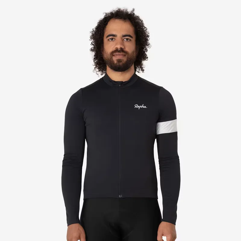 Rapha Core Thermal Long Sleeve Cycling Jersey in Black-1