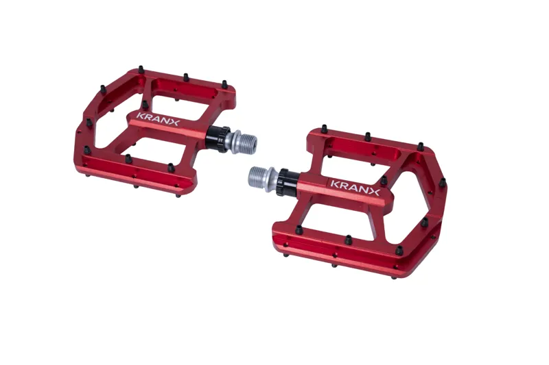 KranX Trail Luxe 9/16-inch Alloy Platform Sealed Brg. Pedals in Red