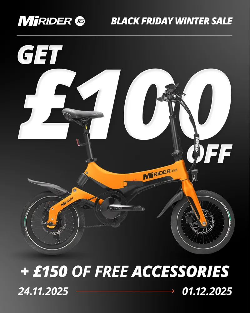 MiRiDER One 16 Folding E-Bike in Azure Blue-1