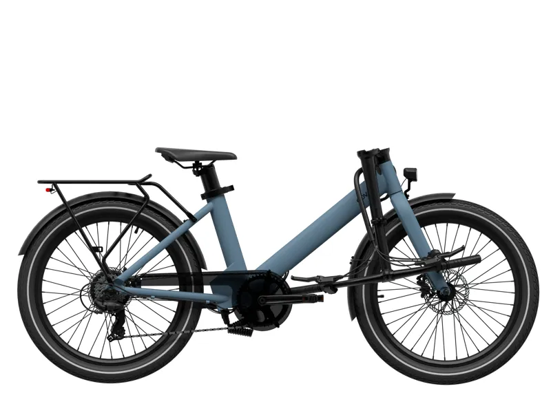 UTO Evening 24 Compact Step-Thru Semi-Folding Electric Bike Ocean Blue-1