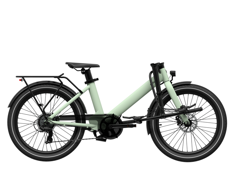 UTO Evening 24 Compact Step-Thru Semi-Folding Electric Bike Sage Green-2