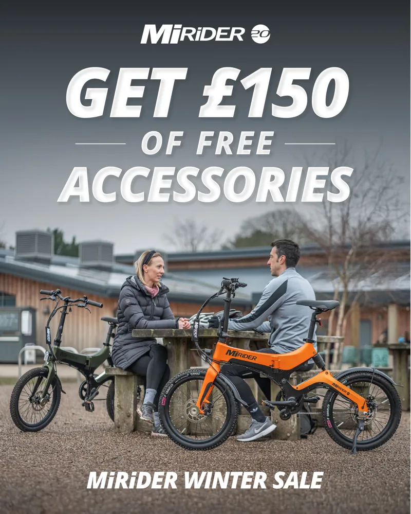 MiRiDER One 16 Folding E-Bike in Azure Blue