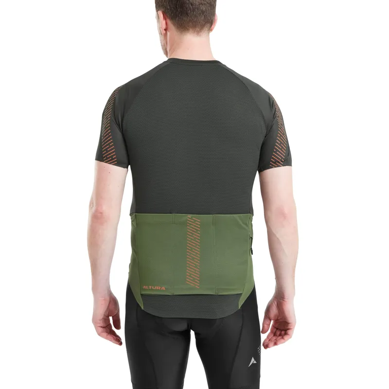 Altura Endurance Short Sleeve Cycling Jersey  CARBON/OLIVE-2