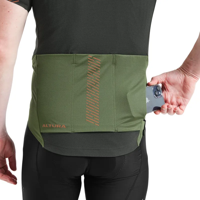 Altura Endurance Short Sleeve Cycling Jersey  CARBON/OLIVE-1