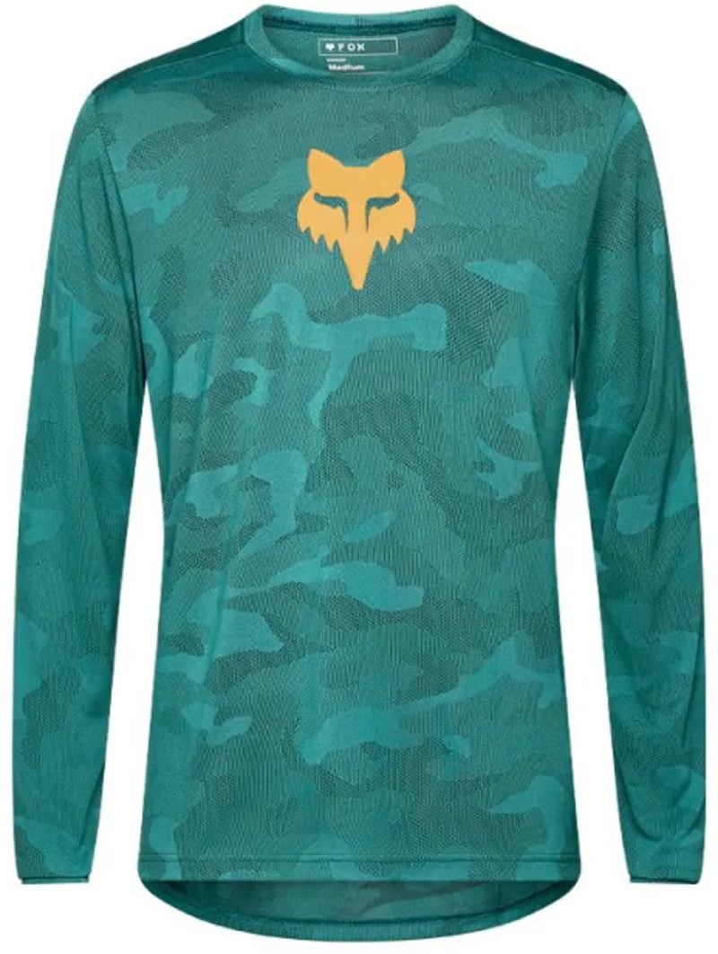 Fox Trek Ranger Long Sleeve Mountain Bike Jersey in Dark Green-3