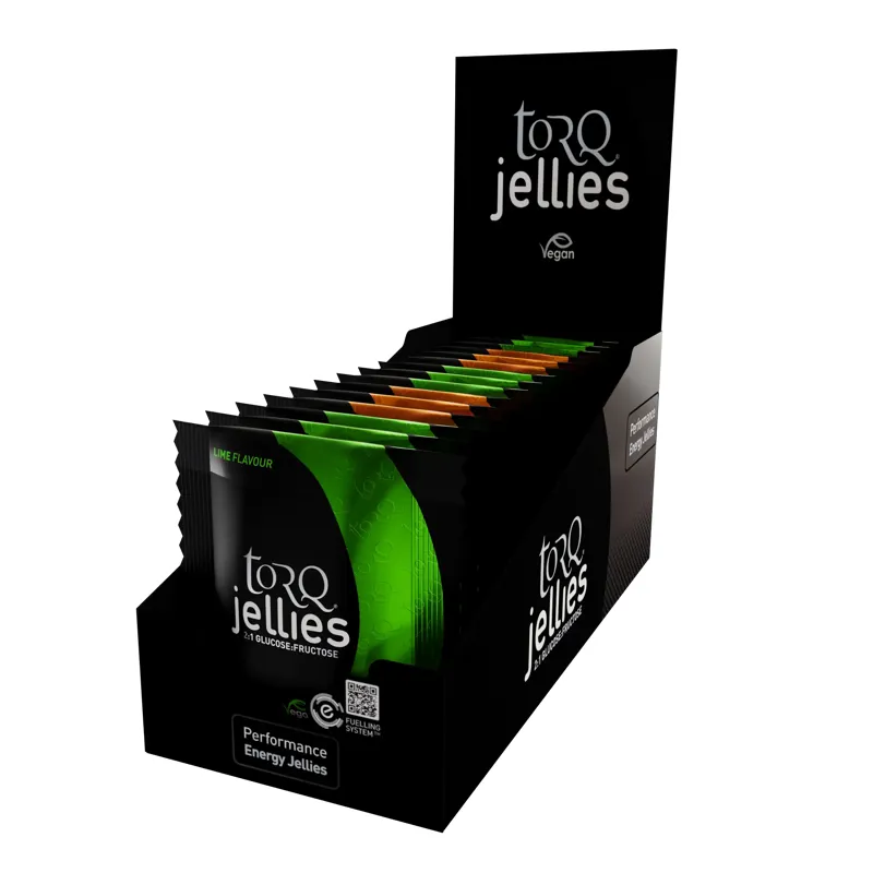 TORQ Energy Jellies: BOX OF 15 - Mixed 9 x Lime 6 x Orange
