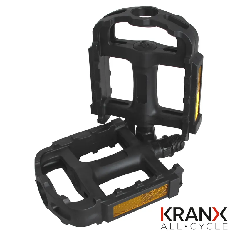 KranX EcoTrek Polymer Bearing Plastic Pedals BLACK 9/16