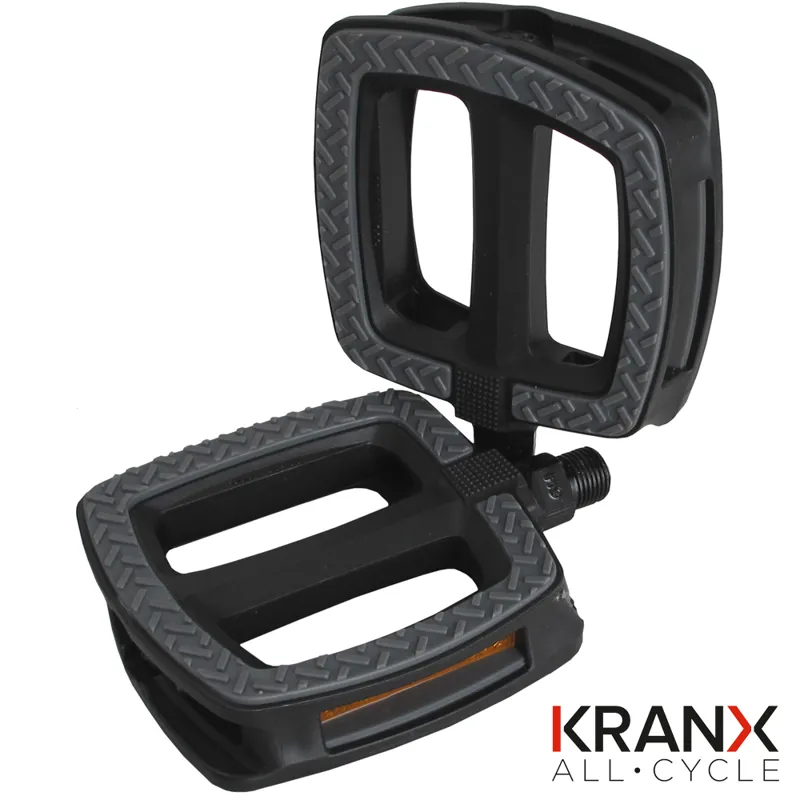 KranX UrbanGrip Polymer Bearing Plastic Pedals BLACK 9/16
