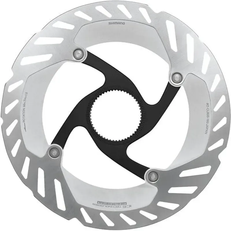 Shimano RTCL800 160mm Int. Center Lock Rotor w/ Magnet in Silver/Black
