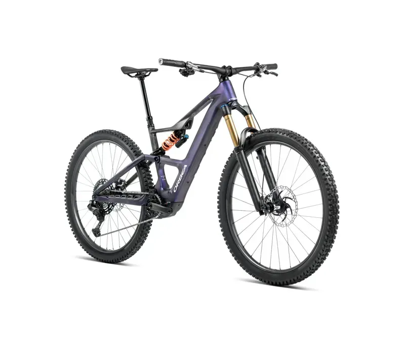Orbea Rise Lt M-Team 420Wh E-Mountain Bike In Tanzanite Carbon View/Carbon Raw Matt-1