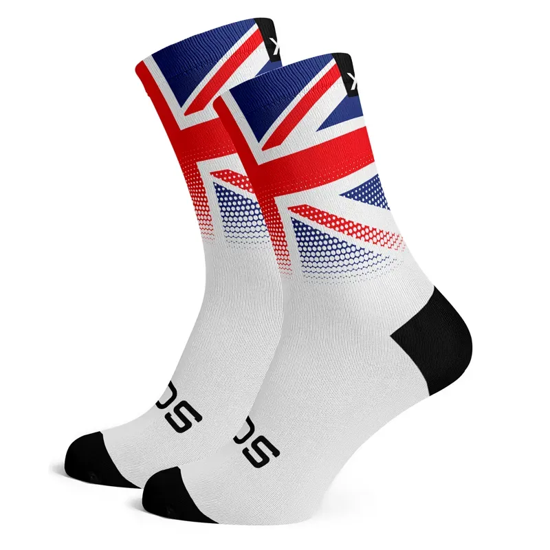 Sox Footwear United Kingdom Flag Premium Crew Socks in White/Red/Blue