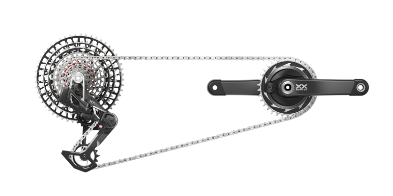 Sram Xxsl T-Type Eagle Transmission Axs Groupset (rd W/Battery/Charger/Cord Ec Pod Ult Fc Xxsl q174 55mm Chainline Dub W/Dm 34t Cr Cn 126l Cs Xs-1299 10-52t) 2023: 1