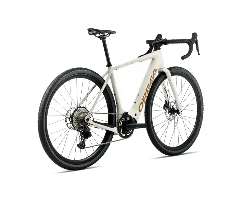 Orbea Denna H40 E-Road Bike in Ivory White Gloss/Titan Gold Gloss-2