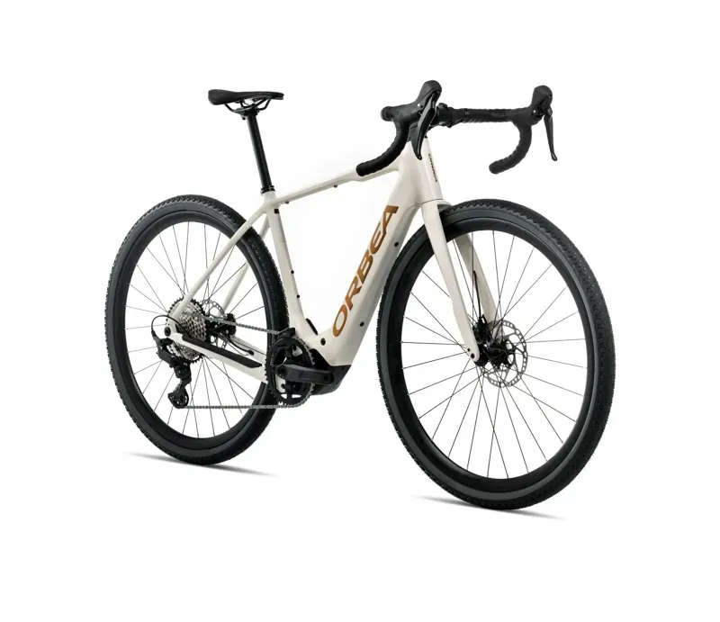 Orbea Denna H40 E-Road Bike in Ivory White Gloss/Titan Gold Gloss-1