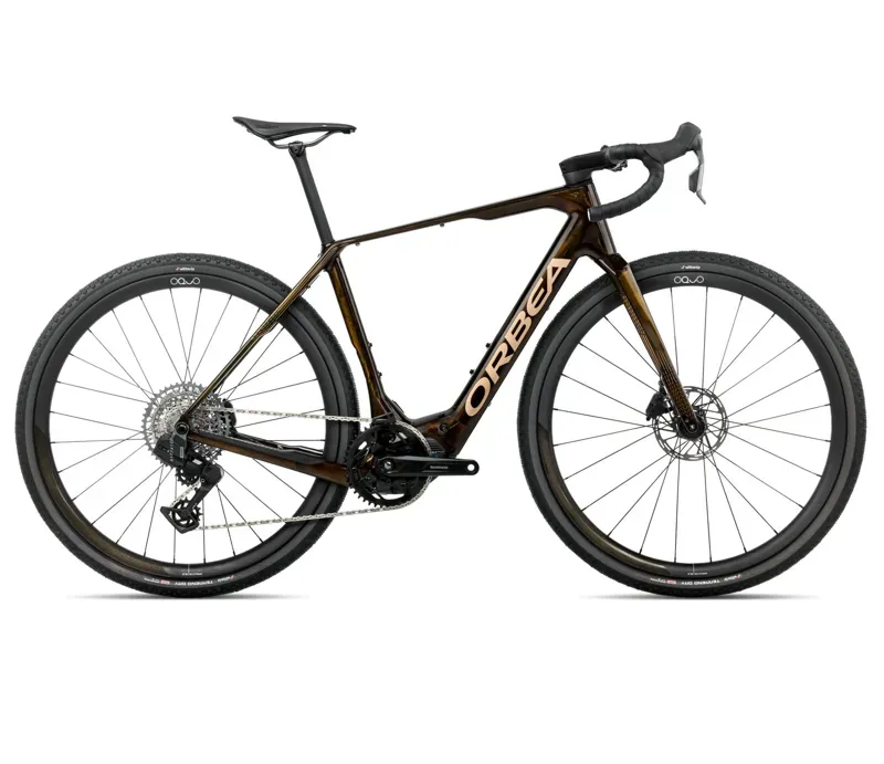 Orbea DENNA M31e E-Road Bike In Caramel Carbon View/Golden Sand Gloss