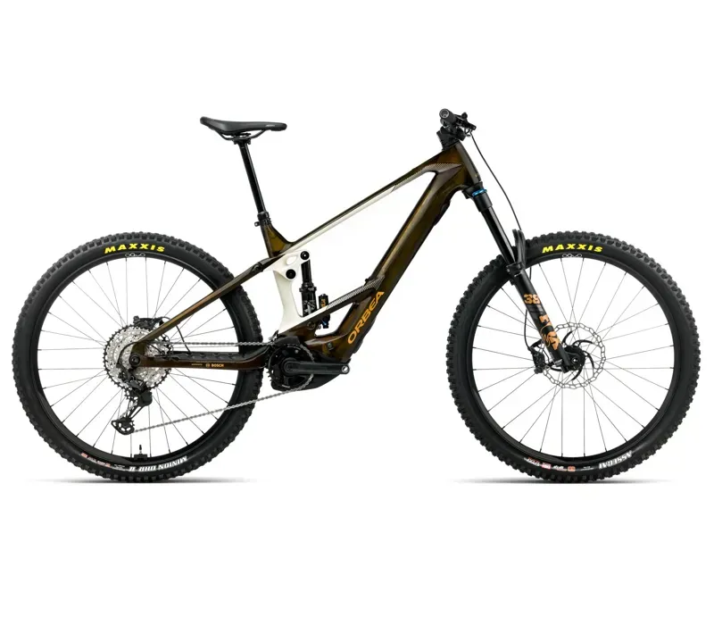 Orbea Wild M M10 E-MTB In Caramel Carbon View Gloss/Cream White Matt