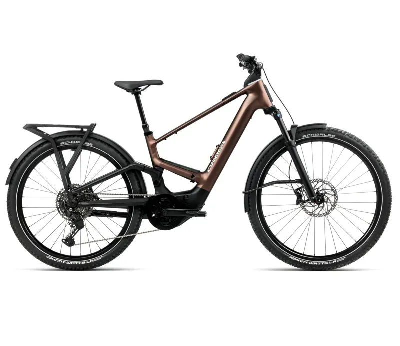 Orbea Muga 30 E-Hybrid Bike In Metallic Rust/Diamond Black Matt