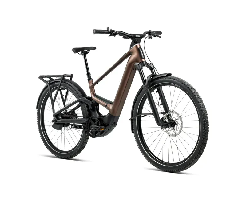 Orbea Muga 30 E-Hybrid Bike In Metallic Rust/Diamond Black Matt-1